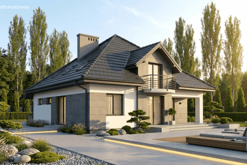 Projekt domu Elegans I PG1 - parterowy z poddaszem dom o powierzchni 138,38 m², dach namiotowy - ujęcie 9
