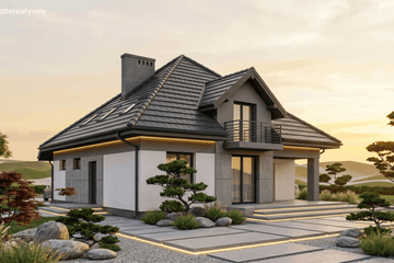 Projekt domu Elegans I PG1 - parterowy z poddaszem dom o powierzchni 138,38 m², dach namiotowy - ujęcie 12