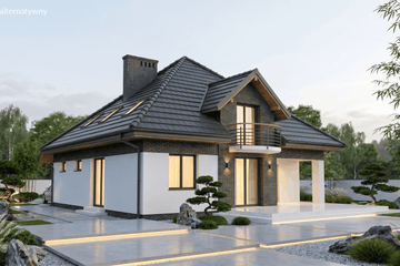 Projekt domu Elegans I PG1 - parterowy z poddaszem dom o powierzchni 138,38 m², dach namiotowy - ujęcie 13