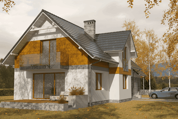  Projekt domu Fortis I PG1 (SLS1166) - projekt domu parterowego z poddaszem - Zdjęcie 4