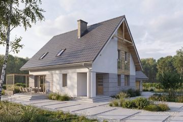  Projekt domu Tepideus I PG2 (SLS1167) - projekt domu parterowego z poddaszem - Zdjęcie 2