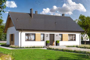  Projekt domu Tracja 2 bis (WOE1218) - projekt domu parterowego - Zdjęcie 1