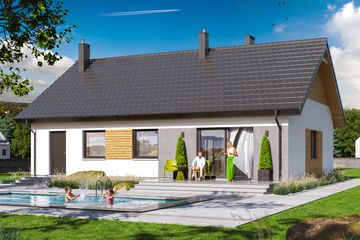  Projekt domu Tracja 2 bis (WOE1218) - projekt domu parterowego - Zdjęcie 2