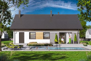  Projekt domu Tracja 2 bis (WOE1218) - projekt domu parterowego - Zdjęcie 3