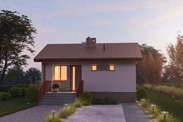 Projekt domu D442 - Bogusia - parterowy dom o powierzchni 39,80 m², dach dwuspadowy - ujęcie 3