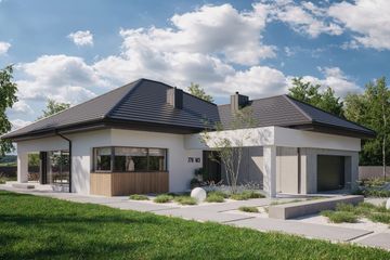  Projekt domu NewHouse 770 w3 (KRZ1145) - projekt domu parterowego - Zdjęcie 2