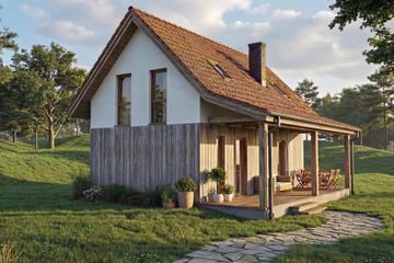  Projekt domu Wrzos 2 - murowany (GDE1094) - projekt domu parterowego z poddaszem - Zdjęcie 3