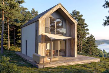  Projekt domu Jaskółka 5 - murowany (GDE1095) - projekt domu parterowego z poddaszem - Zdjęcie 1