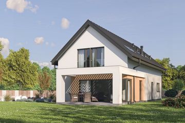 Projekt domu D448B - parterowy z poddaszem dom o powierzchni 171,93 m², dach dwuspadowy - ujęcie 3