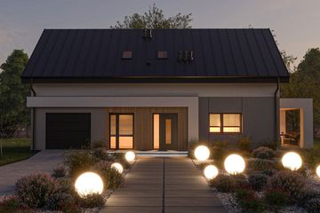 Projekt domu D448B - parterowy z poddaszem dom o powierzchni 171,93 m², dach dwuspadowy - ujęcie 4