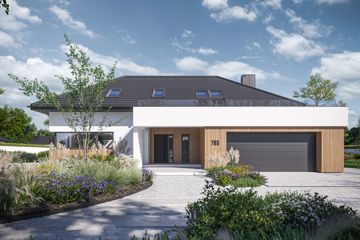  Projekt domu NewHouse 765 (KRZ1146) - projekt domu parterowego z poddaszem - Zdjęcie 2