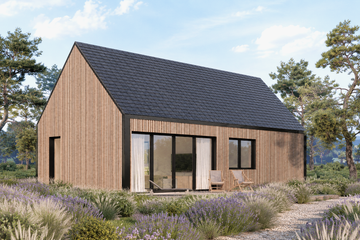 Projekt domu K-302 - parterowy dom o powierzchni 67,55 m², dach dwuspadowy - ujęcie 2