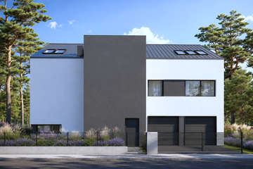 Projekt domu B-472 - z pełnym piętrem i poddaszem dom o powierzchni 89,84 m², dach dwuspadowy - ujęcie 2
