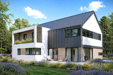 Projekt domu B-471 - z pełnym piętrem dom o powierzchni 89,29 m², dach dwuspadowy - ujęcie 2