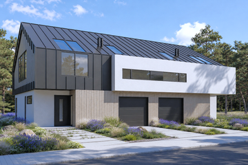 Projekt domu B-445 - z pełnym piętrem dom o powierzchni 121,49 m², dach dwuspadowy - ujęcie 2