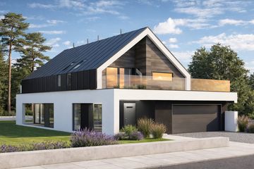  Projekt domu N-161 (PZB1123) - projekt domu parterowego z poddaszem - Zdjęcie 1