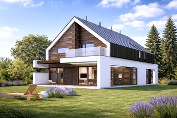  Projekt domu N-161 (PZB1123) - projekt domu parterowego z poddaszem - Zdjęcie 2