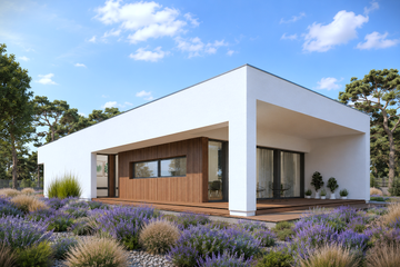 Projekt domu N-110 - parterowy dom o powierzchni 107,26 m², dach płaski - ujęcie 2