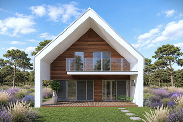Projekt domu N-117 - parterowy z poddaszem dom o powierzchni 191,54 m², dach dwuspadowy - ujęcie 3