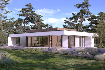 Projekt domu N-256 - parterowy dom o powierzchni 135,77 m², dach płaski - ujęcie 3