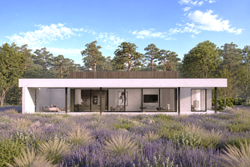 Projekt domu N-256 - parterowy dom o powierzchni 135,77 m², dach płaski - ujęcie 4