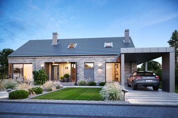  Projekt domu Wymarzony 9 D (WAH2163) - projekt domu parterowego - Zdjęcie 1