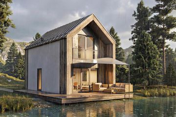  Projekt domu Jaskółka XL 5 - murowany (GDE1100) - projekt domu parterowego z poddaszem - Zdjęcie 1