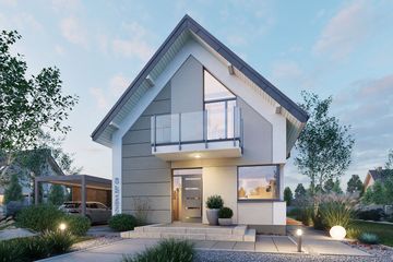  Projekt domu Domena 207 C5 (WRW1418) - projekt domu parterowego z poddaszem - Zdjęcie 1