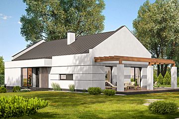  Projekt domu Poznany (SLT1015) - projekt domu parterowego - Zdjęcie 1