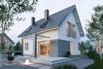  Projekt domu Domena 209 C1 (WRW1428) - projekt domu parterowego z poddaszem - Zdjęcie 1