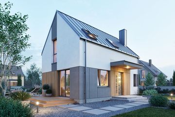  Projekt domu Domena 208 C1 (WRW1431) - projekt domu parterowego z poddaszem - Zdjęcie 1