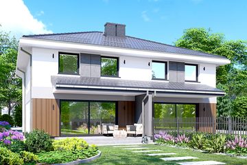  Projekt domu APS 348 wariant 3 DWU (LUA1683) - projekt domu z pełnym piętrem - Zdjęcie 3