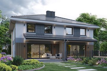  Projekt domu APS 348 wariant 3 DWU (LUA1683) - projekt domu z pełnym piętrem - Zdjęcie 4