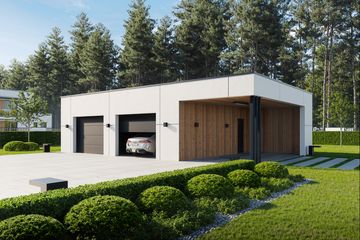  Projekt garażu BK-64 (WWC1077) - projekt garażu parterowego - Zdjęcie 1