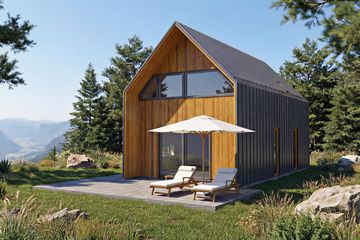 Projekt domu September - parterowy z poddaszem dom o powierzchni 69,65 m², dach dwuspadowy - ujęcie 5