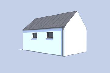 Projekt garażu G364 garaż jednostanowiskowy - parterowy dom o powierzchni 18,98 m², dach dwuspadowy - ujęcie 4