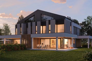 Projekt domu D449 - Zabudowa bliźniacza - z pełnym piętrem dom o powierzchni 502,20 m², dach dwuspadowy - ujęcie 3