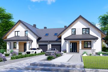  Projekt domu APS 149 NEW dwulokalowy ECO (LUA1687) - projekt domu parterowego z poddaszem - Zdjęcie 1