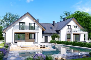  Projekt domu APS 149 NEW dwulokalowy ECO (LUA1687) - projekt domu parterowego z poddaszem - Zdjęcie 2