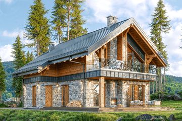  Projekt domu Zawrat (KNT1013) - projekt domu parterowego z poddaszem - Zdjęcie 1