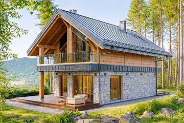  Projekt domu Zawrat (KNT1013) - projekt domu parterowego z poddaszem - Zdjęcie 2