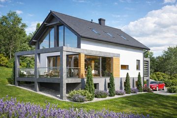  Projekt domu Arsenio (KZM1011) - projekt domu parterowego z poddaszem - Zdjęcie 1