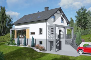  Projekt domu Arsenio (KZM1011) - projekt domu parterowego z poddaszem - Zdjęcie 2