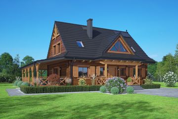  Projekt domu Jurgów średni 47 dw (KRP2827) - projekt domu parterowego z poddaszem - Zdjęcie 1