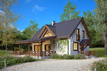  Projekt domu Aksamitka 4 (BSA2403) - projekt domu parterowego z poddaszem - Zdjęcie 1