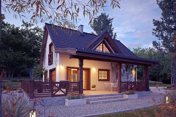  Projekt domu Aksamitka 4 (BSA2403) - projekt domu parterowego z poddaszem - Zdjęcie 2