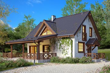  Projekt domu Aksamitka 4 (BSA2403) - projekt domu parterowego z poddaszem - Zdjęcie 1