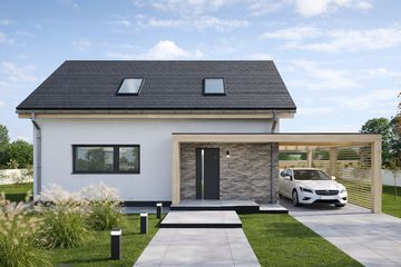  Projekt domu D2-85 (JGD1002) - projekt domu parterowego z poddaszem - Zdjęcie 1