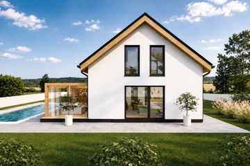 Projekt domu D2S-85 - parterowy z poddaszem dom o powierzchni 84,50 m², dach dwuspadowy - ujęcie 3