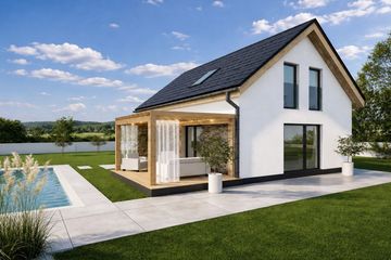 Projekt domu D2S-85 - parterowy z poddaszem dom o powierzchni 84,50 m², dach dwuspadowy - ujęcie 4
